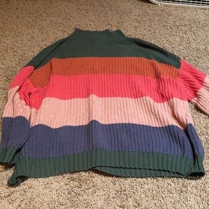 Turtle neck multi colored sweater